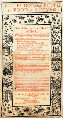 "Das moscas e sujeira à comida e febre" de 1916