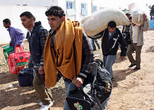 Refugees at the Libyan-Tunisian border (7 March 2011)