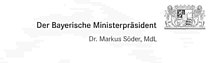 Letterhead of the Bavarian Prime Minister Söder (in official function)