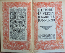 Gabriele d'Annunzio, Il Libro delle Vergini, Carabba, 1917.  