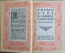 Gabriele d'Annunzio, Primo vere, Carabba, 1913  