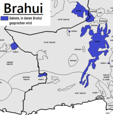 Areas where Brahui is spoken