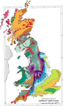 Una moderna mappa geologica della Gran Bretagna