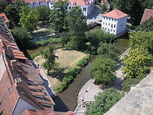 The Gera flows, branched into several arms, through Erfurt