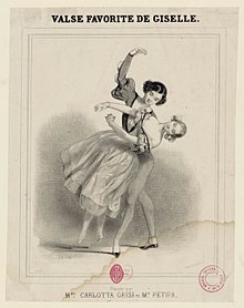 Гризи и Петипа на "Valse favorite de Giselle", обложка для нот.