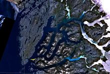 The fjord system around Nuuk