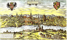 View of the city from the east, 1575
