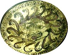 Een geschilderde plaat, rond 565 BCE