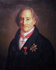 Portrait of Goethe by Heinrich Christoph Kolbe, 1822