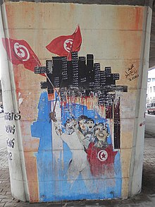 Graffiti under the Tunis city highway