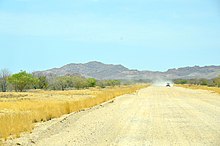 Gravel road in Namibia
