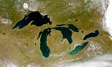 Satellite image of the Great Lakes