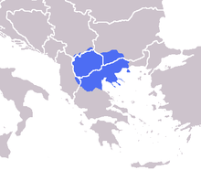 Ligging van de regio Macedonië.  