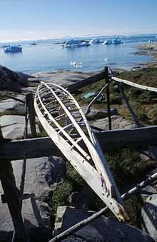 Structuur van een Inuit kajak