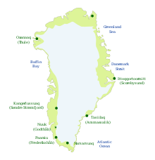 Kaart van Groenland