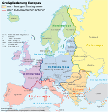Proposal of the Standing Committee on Geographical Names for the delimitation of Western Europe