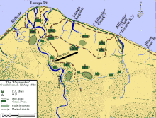 Początkowa obrona US Marine wokół lądowiska w Lunga Point, Guadalcanal, 12 sierpnia 1942 r.