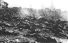 Martwi żołnierze z japońskiej 2 Dywizji pokrywają pole bitwy po atakach w dniach 25-26 października