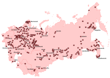 Map with camps of the Gulag