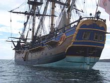 Replica of the HMS Endeavour (ship type Whitby Cats)