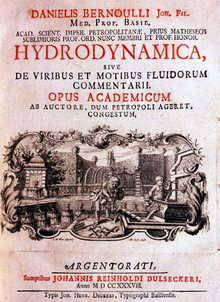 Title page of Bernoulli's "Hydrodynamica