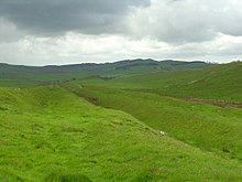 Section 42: The southern ditch near mile fort 42 Cawfields Drag, view from the west.