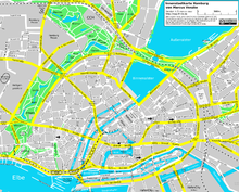 City center map with inner and outer Alster