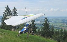 takeoff from a hang glider