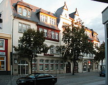 Wilhelminian style facade with a particularly large number of different windows, Radebeul 1902