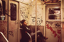 Graffiti in der U-Bahn in den 1970er Jahren.