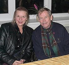 Havel met Amerikaanse dichter, Hedwig Gorski