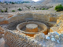 Cold bath room with opus reticulatum in one of the Herodian palaces at Jericho (2011). This typical Roman wall facing was initially largely confined to Italy, but during the Principate it is encountered in some building projects of Oriental client kings.