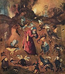 Imitator of Hieronymus Bosch: The Temptation of St. Anthony, c. 1500.