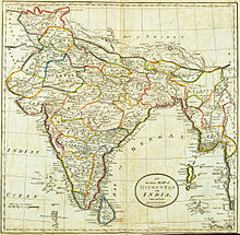 Map of the Indian subcontinent ("Hindostan") from the year 1814