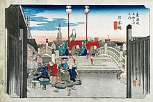 Nihonbashi in Edo, woodblock print by Hiroshige, 1832
