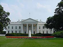 De noordzijde van het Witte Huis, woon- en werkplek van de Amerikaanse president  