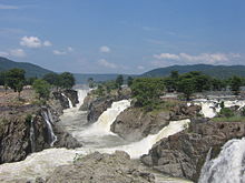 Hogenakkal watervallen, aan de Kaveri rivier.  
