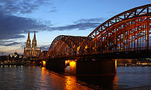 Cologne Rhine panorama with the cathedral (left) and the Hohenzollern bridge