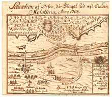 Swedish battle plan from the Battle of Golovchin on 14 July 1708