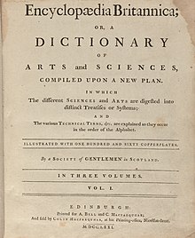 Naslovna stran prve izdaje Encyclopædia Britannica