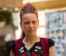 Hungarian woman in traditional costume.