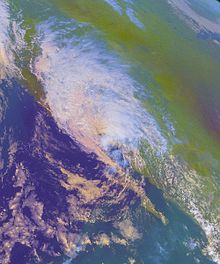 飓风"诺拉"在美国西南部上空的残留物