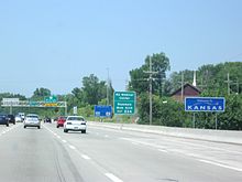 Interstate 35 ao entrar no Kansas em Rosedale.