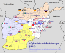 Lead nations of the Reconstruction Teams (PRT) and Regional Commands (2006)