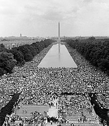 Widok na tłum na Marszu na Waszyngtonie