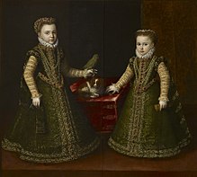 The daughters of Philip II: Isabella Clara and Catherine Michaela (painted by Sofonisba Anguissola, 1570)