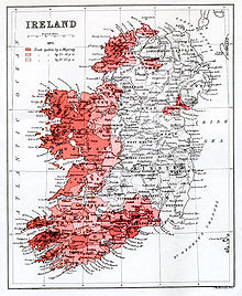 Distribution of Irish after the 1871 Census