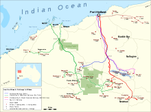 Railroad lines in the Pilbara region of Australia