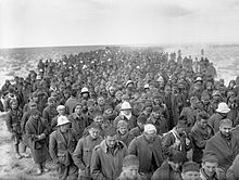 Italian prisoners of war during Operation Compass, after the battle of Bardia on the Libyan-Egyptian border, 6 January 1941.