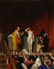 Slavenveiling in Rome , een schilderij van Jean-Léon Gérôme  